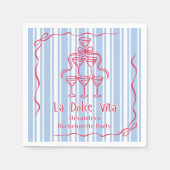 Serviette En Papier La Dolce Vita Bachelorette Week-end (Devant)