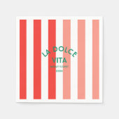 Serviette En Papier La Dolce Vita Côte Amalfi Cabana Stripe (Devant)