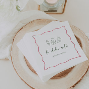 Serviette En Papier "La Dolce Vita" Mariage écrit à la main