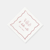 Serviette En Papier "La Dolce Vita" Mariage écrit à la main (Coin)