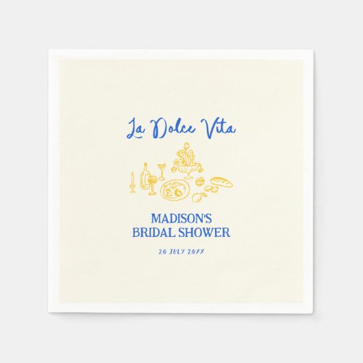 Serviette En Papier La Dolce Vita Mariage Fait Main Shower (Devant)