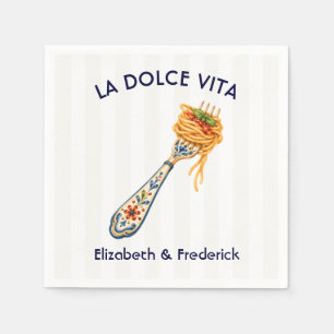 Serviette En Papier La Dolce Vita Pâtes Italiennes Mariage Côte d'Amal