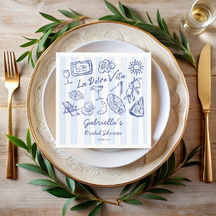 Serviette En Papier La dolce vita rayures bleues douche de mariage ita