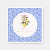 Serviette En Papier La Dolce Vita Rose Ruban Rose Mariage (Devant)