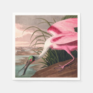 Serviette En Papier La faune des oiseaux d'Audubon de Spoonbill Roseat
