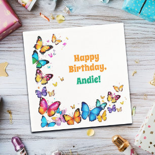 Serviette En Papier La Fête d'anniversaire de la Joie des Papillons