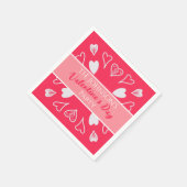 Serviette En Papier La fête de la Saint Valentin rose (Coin)