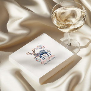 Serviette En Papier La fête de Noël des rennes populaires scandinaves