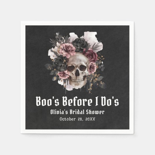 Serviette En Papier La Fête des mariées d'Halloween Skull Boo's Before (Devant)