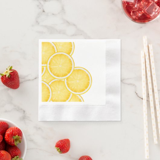 Serviette En Papier La fête jaune Lemon Spritz (En situation)