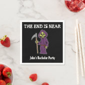 Serviette En Papier La Fin Est Près De Grim Reaper Bachelor Party Napk (En situation)