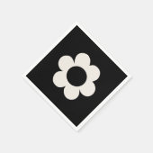 Serviette En Papier La Fleur 06 Florale Rétro Fleur Noir Et Blanc (Coin)