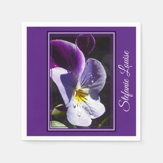 Serviette En Papier La Fleur De Viola Parfaite (Devant)