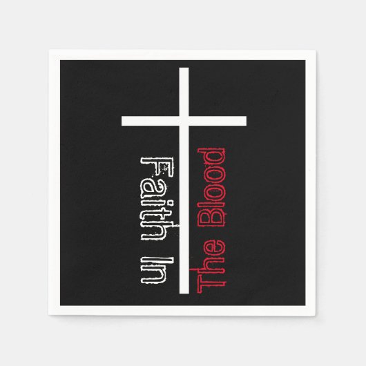 Serviette En Papier La foi dans le sang Croix chrétienne (Devant)