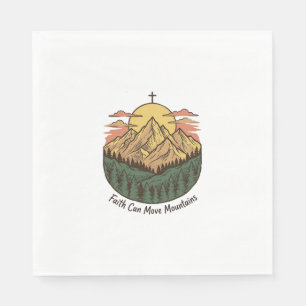 Serviette En Papier La foi peut déplacer les montagnes Vintage Mountai