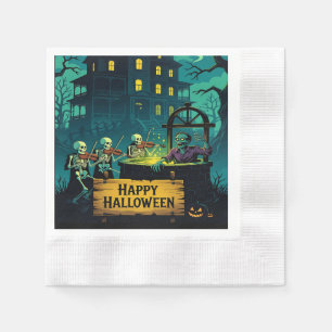 Serviette En Papier La Fontaine à Souhaits Zombie de la Maison Hantée