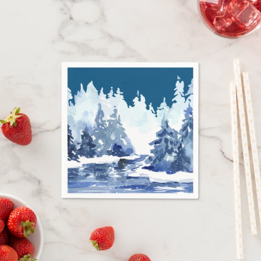 Serviette En Papier La forêt d'hiver (En situation)