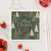 Serviette En Papier La forêt dorée de Noël (En situation)