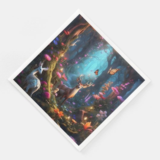 Serviette En Papier La forêt enchantée est une oasis mystique (Coin)