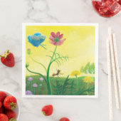 Serviette En Papier La fourmi et le papillon sur une prairie d'été Ill (En situation)