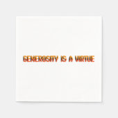 Serviette En Papier La générosité est vertu EN (Devant)