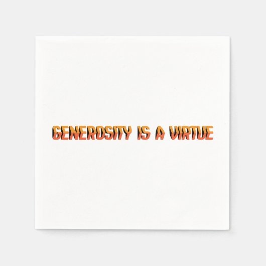 Serviette En Papier La générosité est vertu EN (Devant)