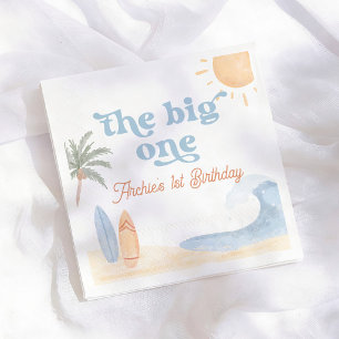 Serviette En Papier La Grande Fête du Surf Boy pour son 1er Anniversai