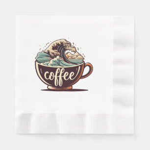 Serviette En Papier La Grande Vague De Café