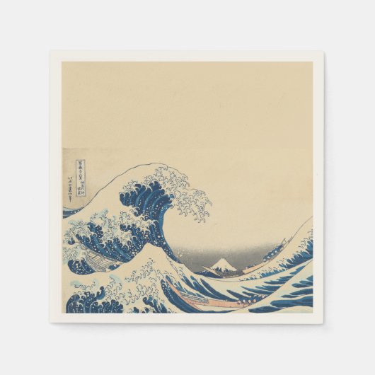 Serviette En Papier La Grande Vague - L'art japonais (Devant)