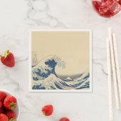 Serviette En Papier La Grande Vague - L'art japonais (En situation)