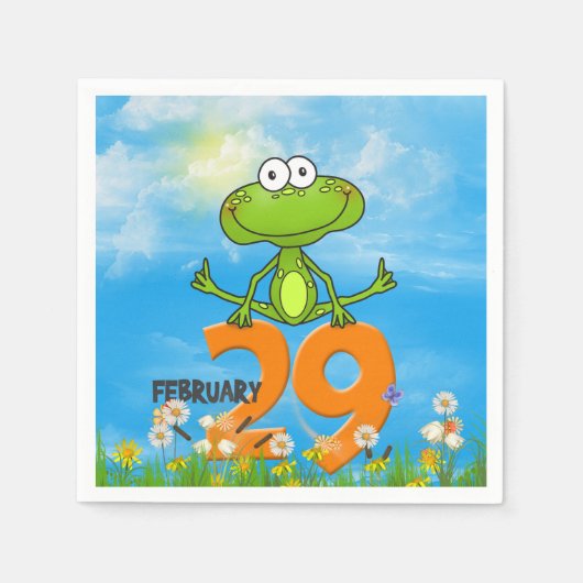 Serviette En Papier La grenouille saute au-dessus de 29 numéros (Devant)