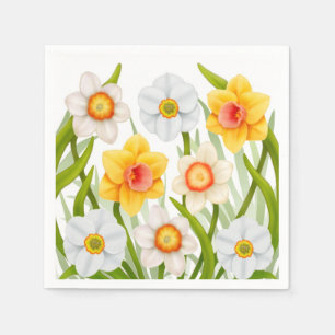Serviette En Papier La jonquille de ressort fleurit des serviettes