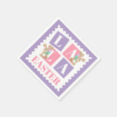 Serviette En Papier La La Fête de Pâques de Lapin (Coin)