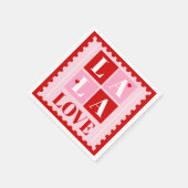 Serviette En Papier La La Love Saint-Valentin (Coin)