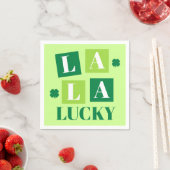Serviette En Papier La La Lucky Saint-Patrick vert (En situation)