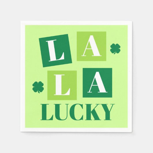 Serviette En Papier La La Lucky Saint-Patrick vert (Devant)