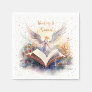 Serviette En Papier La lecture est un flocon de neige magique, amoureu