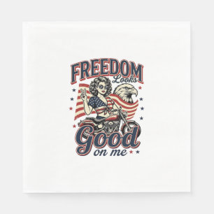 Serviette En Papier La liberté est belle Patriotique Vintage Aigle