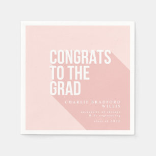 Serviette En Papier La LONGUE OMBRE CONGRATS AU DIPLÔMÉ rougissent