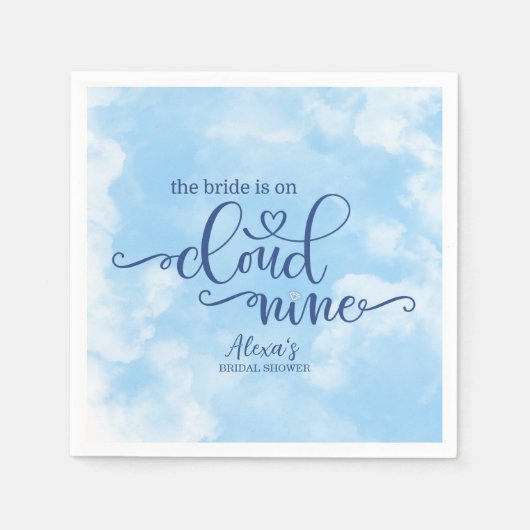 Serviette En Papier La mariée est sur un nuage (Devant)