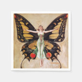 Serviette En Papier La métamorphose de la fille Flapper au papillon 19 (Devant)