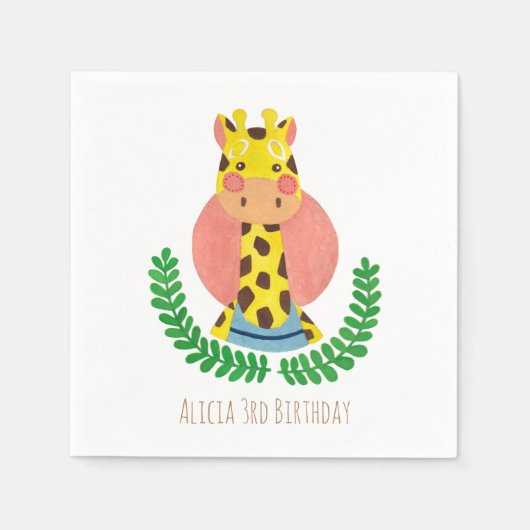 Serviette En Papier La mignonne Giraffe (Devant)