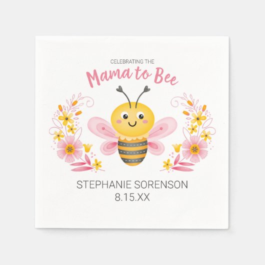 Serviette En Papier La mignonne maman au Baby shower d'être (Devant)