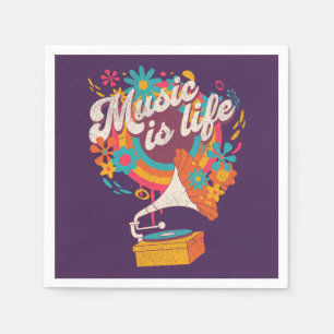 Serviette En Papier La musique est la vie