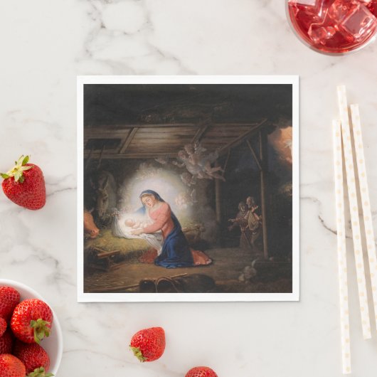 Serviette En Papier La Nativité du Christ (par Vladimir Borovikovsky) (En situation)