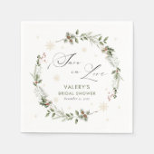 Serviette En Papier La neige en amour Fête des mariées d'hiver (Devant)