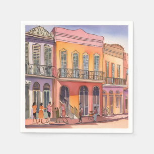 Serviette En Papier La Nouvelle-Orléans NOLA Louisiane Aquarelle Bel