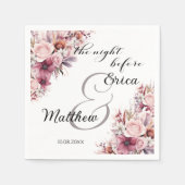 Serviette En Papier La nuit avant Dusty Pink Boho Floral Mariage (Devant)