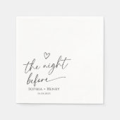 Serviette En Papier La nuit avant la calligraphie mariage du coeur (Devant)