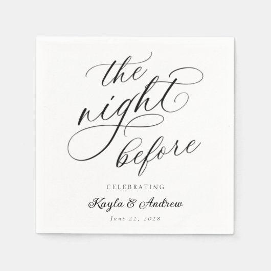 Serviette En Papier La Nuit Avant La Répétition Mariage (Devant)